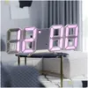 شاشة LED على مدار الساعة المنبه شحن USB الشحن الإلكترونية الساعات الرقمية الجدار Horloge 3D Dijital Saat Home Decoration مكتب مكتب CL DH6P4