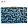 Evening Bags Sequin Leopard Box Clutch Bag Party Clutches Over Shoulder Crossbody With Chain Vintage Crystal Night Bolsa Feminina 230804