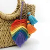 Portachiavi Nappa fatta a mano multicolore Portachiavi Boemo Portachiavi Accessori per borse Porta gioielli Regali per le donne
