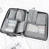 Storage Bags 7 Set Packing Cubes With Shoe Bag - Compression Travel Luggage Organizer3008