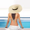 Chapéus de aba larga palha grande para mulheres verão chapéu de praia tamanho grande proteção UV sol atacado 2023 feriado