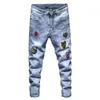 Men's Jeans Spring Summer European Goods 2024 Stylish Slim High Stretch Skinny Qaulity Drop Ship