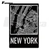 The New York City Metal Signs Landmark Vintage Tin Signs Décoratif Métal Us City Landscape Plate Fer Peinture Stickers Muraux pour La Décoration De La Maison 30X20CM W01