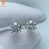 Brincos femininos com pedras preciosas personalizadas de prata 925 moissanita com diamante