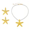 Pendant Necklaces Simple Starfish Necklace Fashion Beach Earrings Clavicle Chain Jewelry