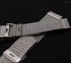 Watch Bands High Quality Mesh Watchband Stainless Steel Fold Buckle Special Strap Accessories 18mm 19mm 20mm 21mm 22mm 24mm Black