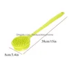 Bath Brushes Sponges Scrubbers Long Handle Back Brush Soft Sile Scrubber Shower Body Brushes Spa Mas Healthy Skin Care Bathroom Acc Dhtrv
