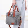 Borse portaoggetti Borsa termica per il pranzo Doppio strato Impiegato di grande capacità Picnic all'aperto Bento Box Container Pouch Forniture da cucina