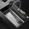 Robinet cascade multifonction évier en acier inoxydable pour accessoires de cuisine égouttoir à vaisselle pour évier de cuisine Arge fente unique