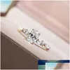 Anelli a fascia Semplice ovale Lab Diamond Cz Ring 925 Sterling Sier Fidanzamento per le donne Dichiarazione nuziale Fine gioielli per feste Regalo Drop Delive Dhph2