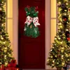 Flores decorativas Adorno de escalera de Navidad con cono de pino Decoración Led Escalera brillante Swag para interior