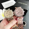 Wristwatches Sdotter Luxury Ladies Contena Watch Fashion Rhinestone Women Quartz Rose Gold Wrist Women's Relogio Feminino Reloj