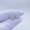 2023 Populaire Hotsale Iced Out Bijoux Prix le plus bas 10k Bijoux en or blanc d Moissanite Vvs Boucles d'oreilles