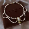 Choker Vintage Baroque Pearl Peads Naszyjnik dla kobiet delikatny moda estetyczna romantyczna modna modna urok urwiska