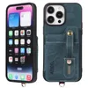 Étui de téléphone Vogue en cuir givré avec bracelet de luxe pour iPhone 15 14 Pro Max Samsung Galaxy S23 Ultra A33 A73 5G Sony Xperia 1 10 5 plusieurs emplacements pour cartes coque arrière portefeuille