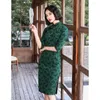 Abbigliamento etnico Cheongsam Abito tradizionale cinese Qipao Mezza manica aderente sexy aderente Elegante abito da sera con stampa a farfalla Festa da donna