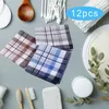 Bow Ties 12x Cotton Men's Handkerchiefs 16inch Bandanas Pocket Square Hankies For Women Men Birthday Formal Celebration Grandfathers