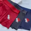 Designer Luxury versage Mens Classic Underwear Solid Color Boxer Pantalon Coton Respirant Confortable Slip Trois Pièces Avec Boîte 08043