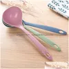 juchiva Cooking Utensils Creative Wheat St Soup Spoon Long Handle Rice Meal Dinner Scoops Kitchen Sauce Spoons Home Tools Drop Delivery Garden Dhwzv