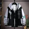 Herrjackor casual hooded baseball ungdom vår höst sport utomhus bombplan rockar hip hop streetwear toppar kläder 230804