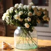 Fiori decorativi Camelie bianche Fiore fatto a mano Seta 5 pezzi / lotto PE Materiale ecologico Piante artificiali