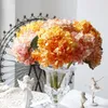 Decorative Flowers 35cm Focal Edge Retro Hydrangea Artificial Flower Oil Painting Coral Wedding Home Decoration Pography Props