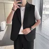 Coletes Masculinos Legíveis Sólidos Masculinos Caimento Solto Colete Masculino Colete Colete Masculino Gilet Homme Jaqueta Casual Sem Mangas