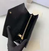 Designer Wallets for women Top Quality Metal Letter Leather Buckle Clutch Bag Card Horders Ladies Coin Pocket Flap Wallet Black Wallet Purse