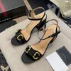 المصمم الأوروبي High Heels Women's Sandals Shoes Dress Slippers المستوردة من الجلود الأصلية أنثى أنثى الأزياء المطاطية 2023 جودة جديدة جيدة