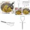 Fruktgrönsaksverktyg rostfritt stål kök gadget potatis masher press matlagningsverktyg mosade potatis wavy tryck ricer accessorie dhnth