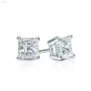 AAA Gems Princess Cut Moisasnite 925 Серебряные серебряные серебряные серебряные серьги moissanite vvs d