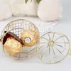 Gift Wrap Mini metal gold vintage retro bird cage candy boxes baby shower favor gift box for guests party birthday Souvenir 230804