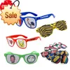 Hot Sell Promotional Party Custom Printing Pinhole Lens Sticker Flag Sunglasses With Pinhole Sticker Pinhole Glasses