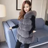 Vrouwen Bont Winter Vrouwen Faux Vest Jas Vrouwelijke Warm Katoen Wit Zwart Grijs Jas Effen Capuchon Casual Mouwloze Jassen Q454