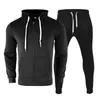 Mens Tracksuits Zipup Sweatshirt 및 Jogger Pants Set Air Layer Plus 벨벳 트랙 슈트 230804