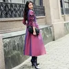 Trench femme 2023 automne mode dames haut de gamme manteau femme violet tempérament haut de gamme atmosphère Style Long