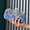 Kvällspåsar Diamond Evening Clutch Bag For Women Wedding Golden Clutch Purse Chain Shoulder Bag Liten Party Handväska med metallhandtag 230804