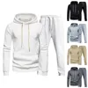 Hommes Survêtements Mode Gien Vérifier À Manches Longues Épissage Hoodies Sportswear Pull Deux Jogging Costume Hommes 230804