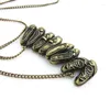 Pendant Necklaces Vintage Style Four Pairs Of Shoes Metal Antique Brass Long Chain Necklace For Women Retro Lady Fashion Jewelry