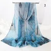 Sciarpe Fashion Madam Pretty Scarf Protezione solare Scialle Individualità Fiore di loto Design Georgette Sottile Hijab musulmano da donna