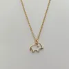 Pendant Necklaces Simple Cute Gold Color Small Elephant Shape Charm Necklace Fashion Copper Steel Chain Clavicle Choker Collar Jewelry
