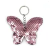 Keychains 1pcs Fish Scale PET Sequin Butterfly Women's Bag Pendant Reflective Shiny Clothing Accessories Keychain For Girls