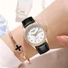 腕時計洗練されたクリスタル女性カレンダー腕時計ファッションレディースクォーツ時計ステンレス鋼時計女性ローズゴールドタイムトレンディガール