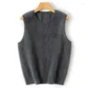 Kvinnors tröjor Masigoch Autumn Winter Chic Cashmere Brush Sweater Vest