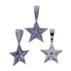 Mode 3 couleurs 5 points étoiles rotatif pendentif à breloque collier Hip Hop femmes hommes entièrement pavé 5A CZ fête cadeau bijoux