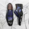 Vache cuir verni hommes Oxfords bout d'aile chaussures formelles classique à lacets à la main bureau robe de soirée de mariage chaussures pour hommes