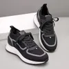 Marque élégante Davyn Baskets Chaussures Hommes 1851 Tricoté Tissu En Cuir De Veau Semelle En Caoutchouc Sportif Low Top Trainer Tech Tissus Skateboard Marche