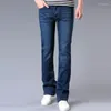 Jeans pour hommes Micro-trompette Bleu Slim Stretch Korean Tide Taille 26-30 31 32 33 34