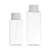 Förvaringsflaskor vit skruv täcker flaskan platt rund husdjur med inner plugg 120 ml 200 ml förpackning container toner kosmetiska 25pieces