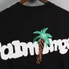 Herr thirts vintage street kokosnöt bokstav korta ärmar rund halspalm lös ängel casual tshirt amerikansk trend